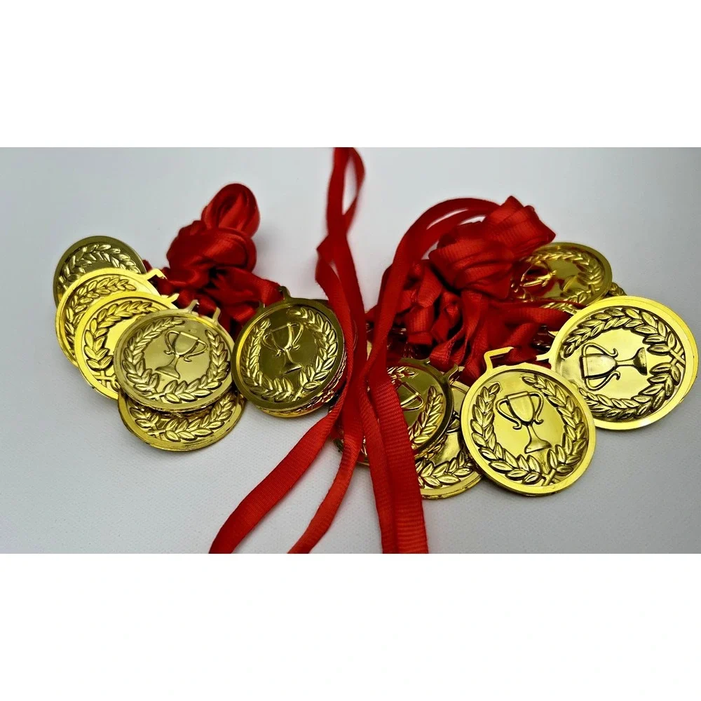 20 Pack Gold Cup‎ Medals Sports Awards with Neck Ribbon, 1 1/2 Inch